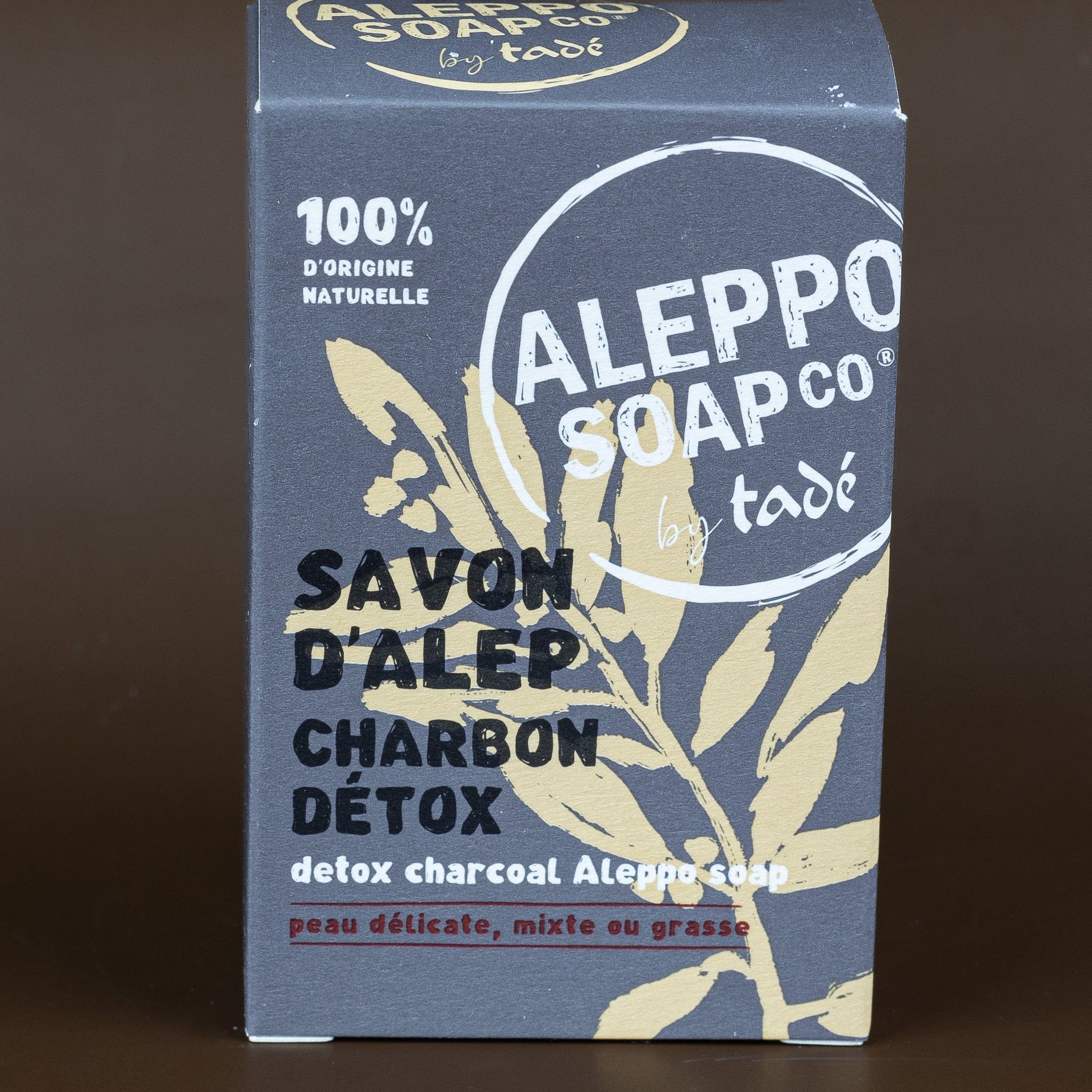 TADÉ PAYS DU LEVANT Aleppo Soap with Charcoal, for Combination & Oily Skin  | 150g French Soaps UK
