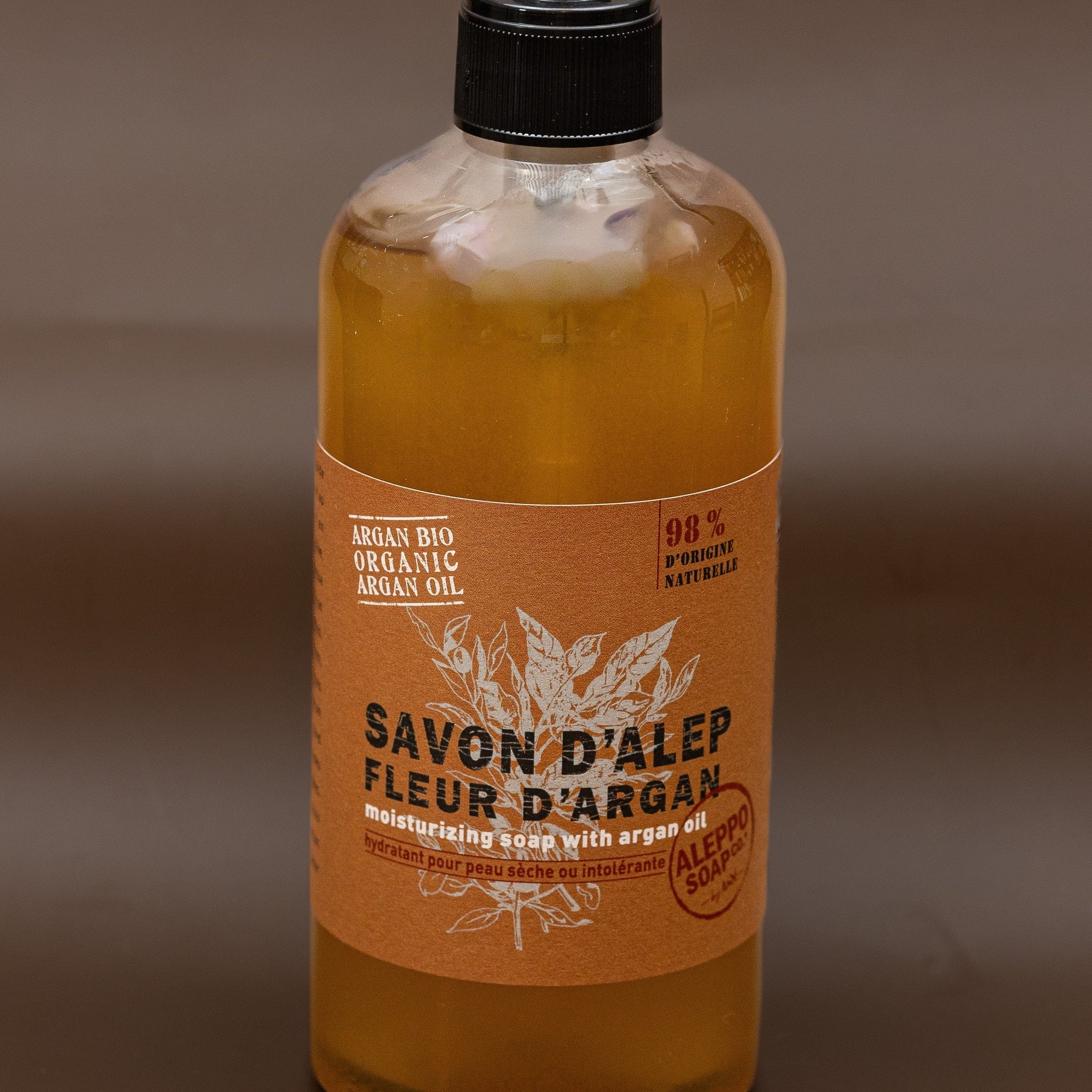 TADÉ PAYS DU LEVANT Argan Flower Aleppo Liquid Soap, 12% Laurel Oil enriched with Argan Oil, for Normal, Delicate or Fragile Skin | 500ml French Soaps UK