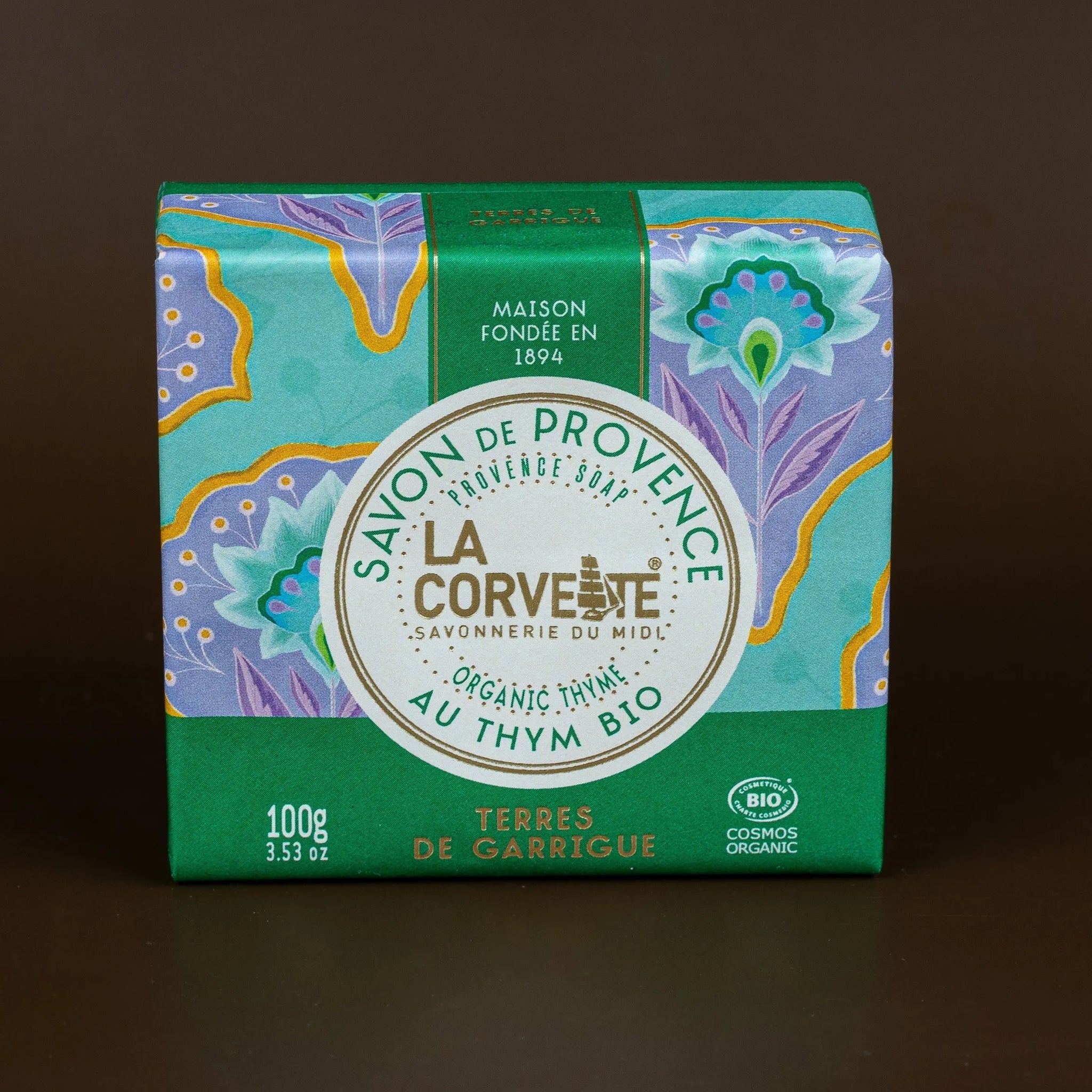 LA CORVETTE Terres de Garrigue (Lavender, Olive & Thyme), 100g, Palm Free & Organic French Soaps UK
