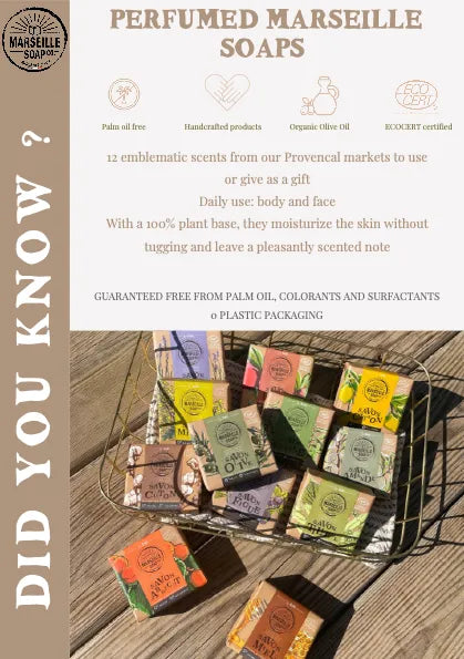 TADÉ PAYS DU LEVANT Cotton Flower Marseille Soap with Olive Oil | 100g French Soaps UK