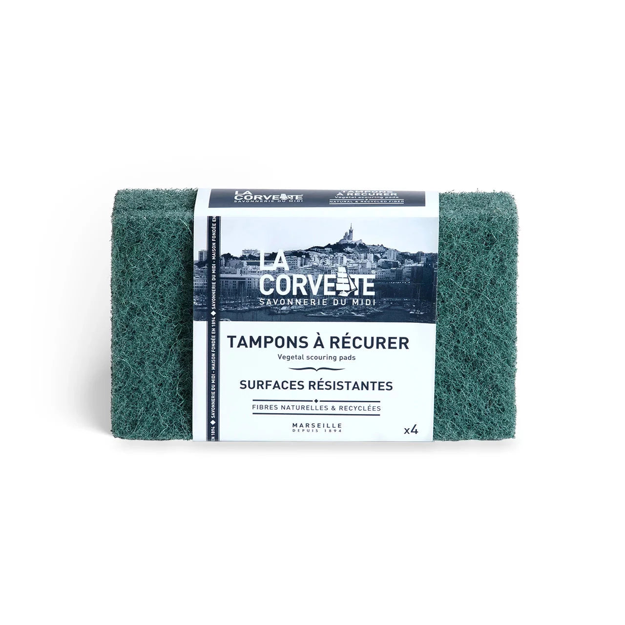 LA CORVETTE Tough Scouring Sponge, 4 Pack French Soaps UK