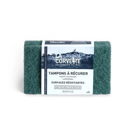 LA CORVETTE Tough Scouring Sponge, 4 Pack French Soaps UK
