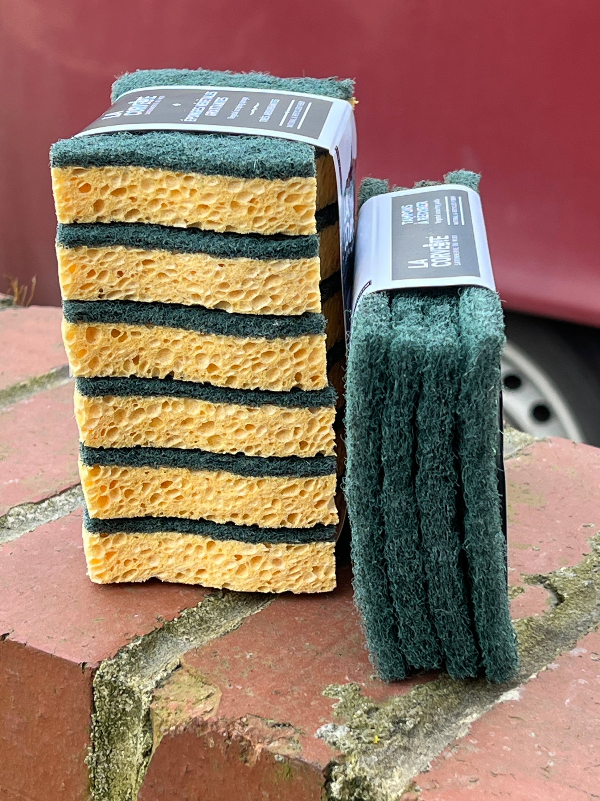 LA CORVETTE Tough Scouring Sponge, 4 Pack French Soaps UK