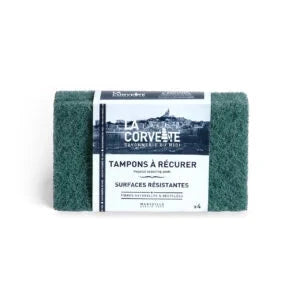 LA CORVETTE Tough Scouring Sponge, 4 Pack French Soaps UK