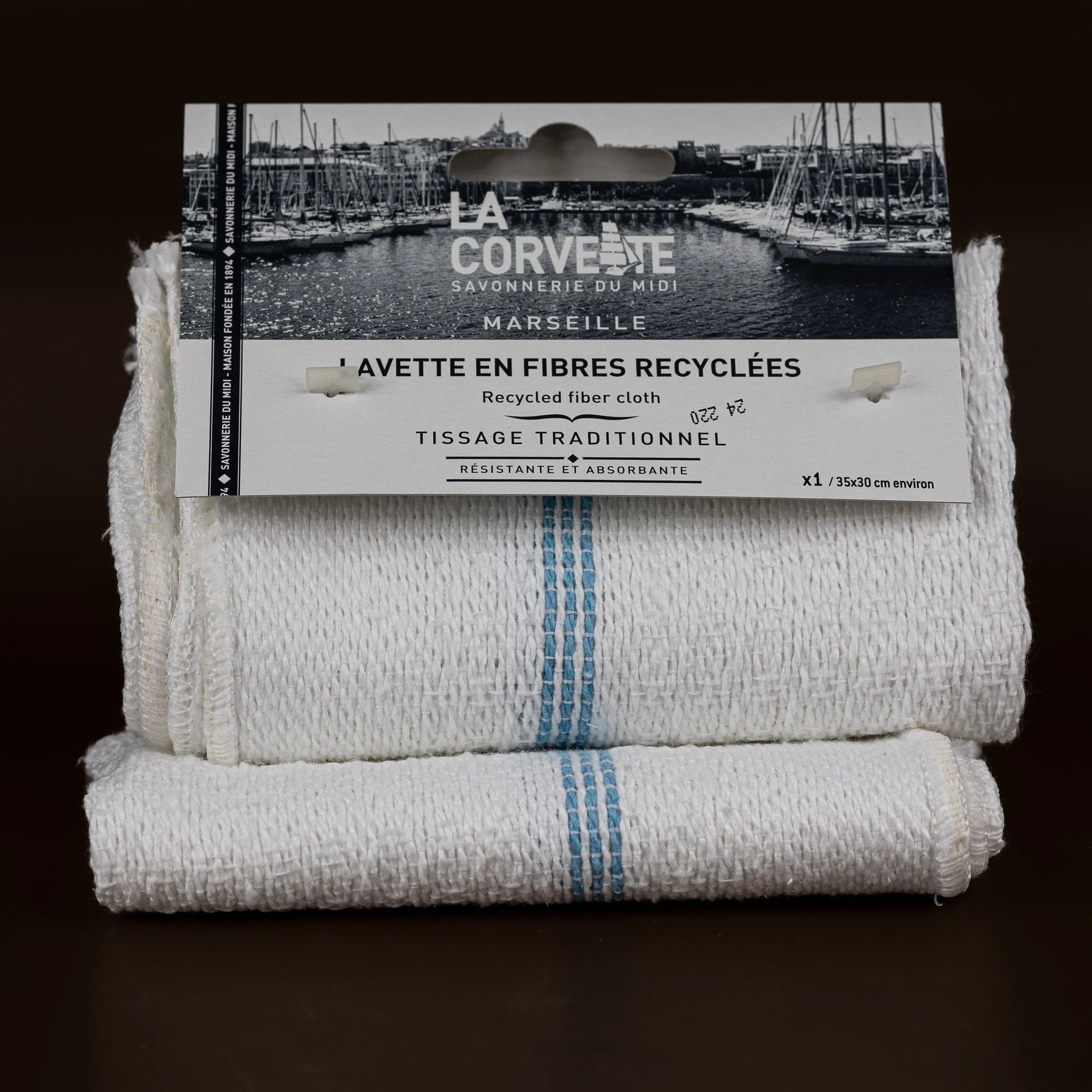 LA CORVETTE Traditional Cleaning Cloth, recycled fibre, 30x35cm French Soaps UK