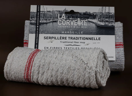 LA CORVETTE Traditional Floor or Dish Cloth, Recycled Fibre, 50x100cm French Soaps UK