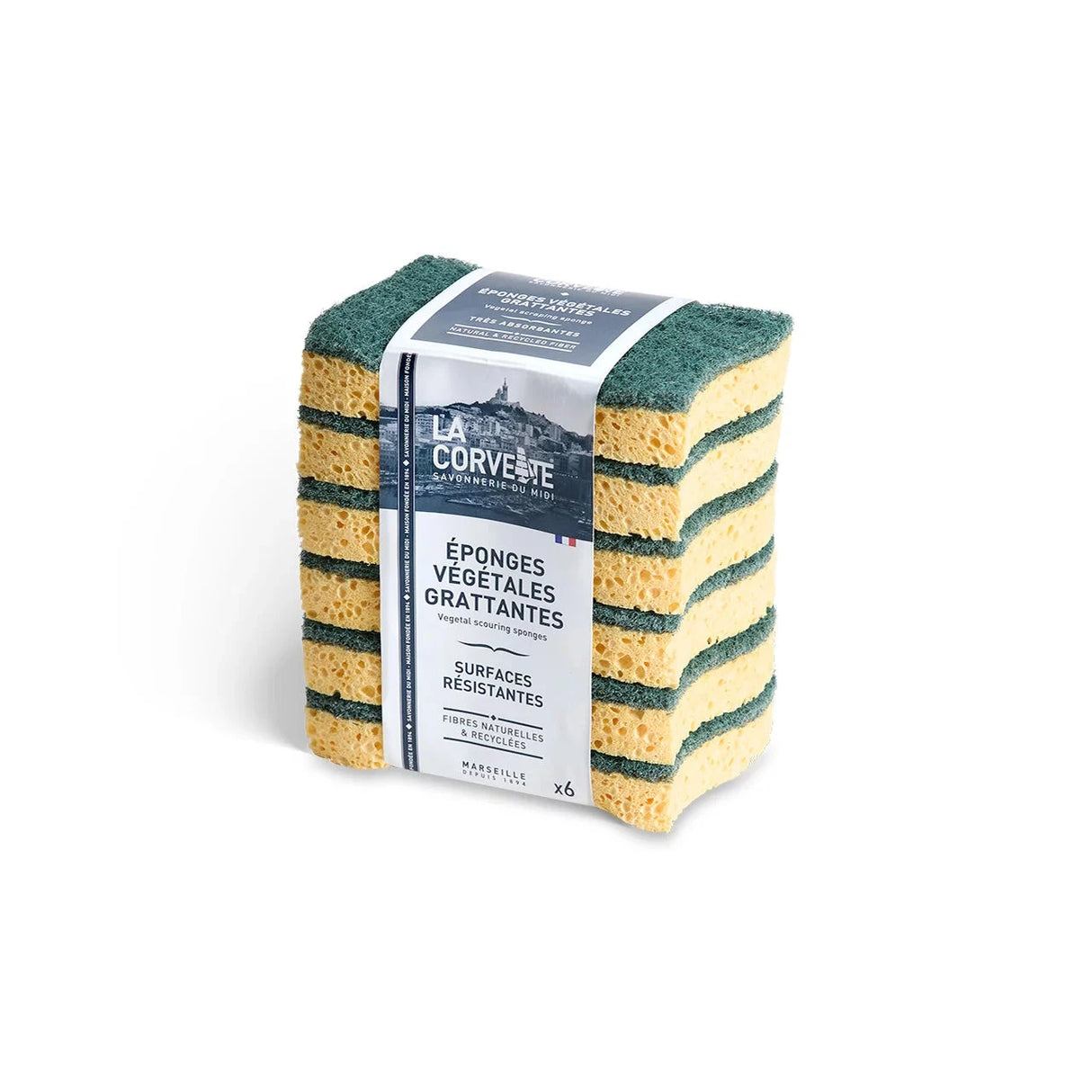 LA CORVETTE Traditional Scouring Sponge, 6 Pack French Soaps UK