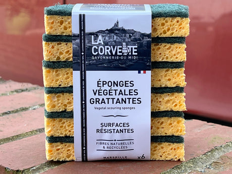 LA CORVETTE Traditional Scouring Sponge, 6 Pack French Soaps UK