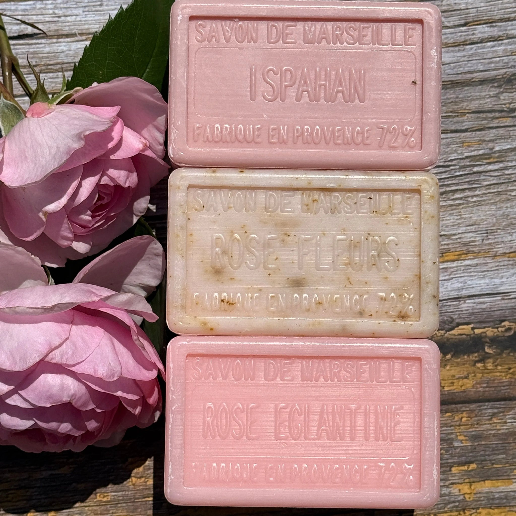 BLEU JAUNE Trio of Rose (worth £18.60) French Soaps UK