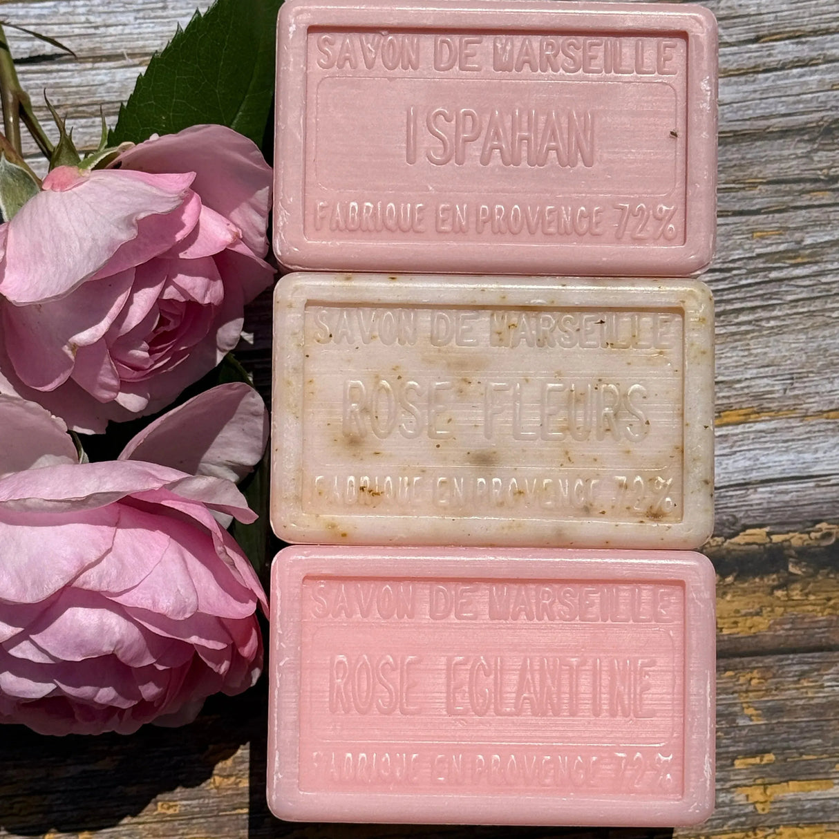 BLEU JAUNE Trio of Rose (worth £18.60) French Soaps UK