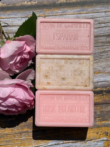 BLEU JAUNE Trio of Rose (worth £18.60) French Soaps UK