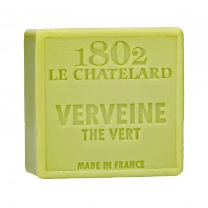 LE CHATELARD 1802 Verbena & Green Tea Marseille Soap, 72% Coconut, Olive and Almond Oil, 100g |  PALM FREE French Soaps UK