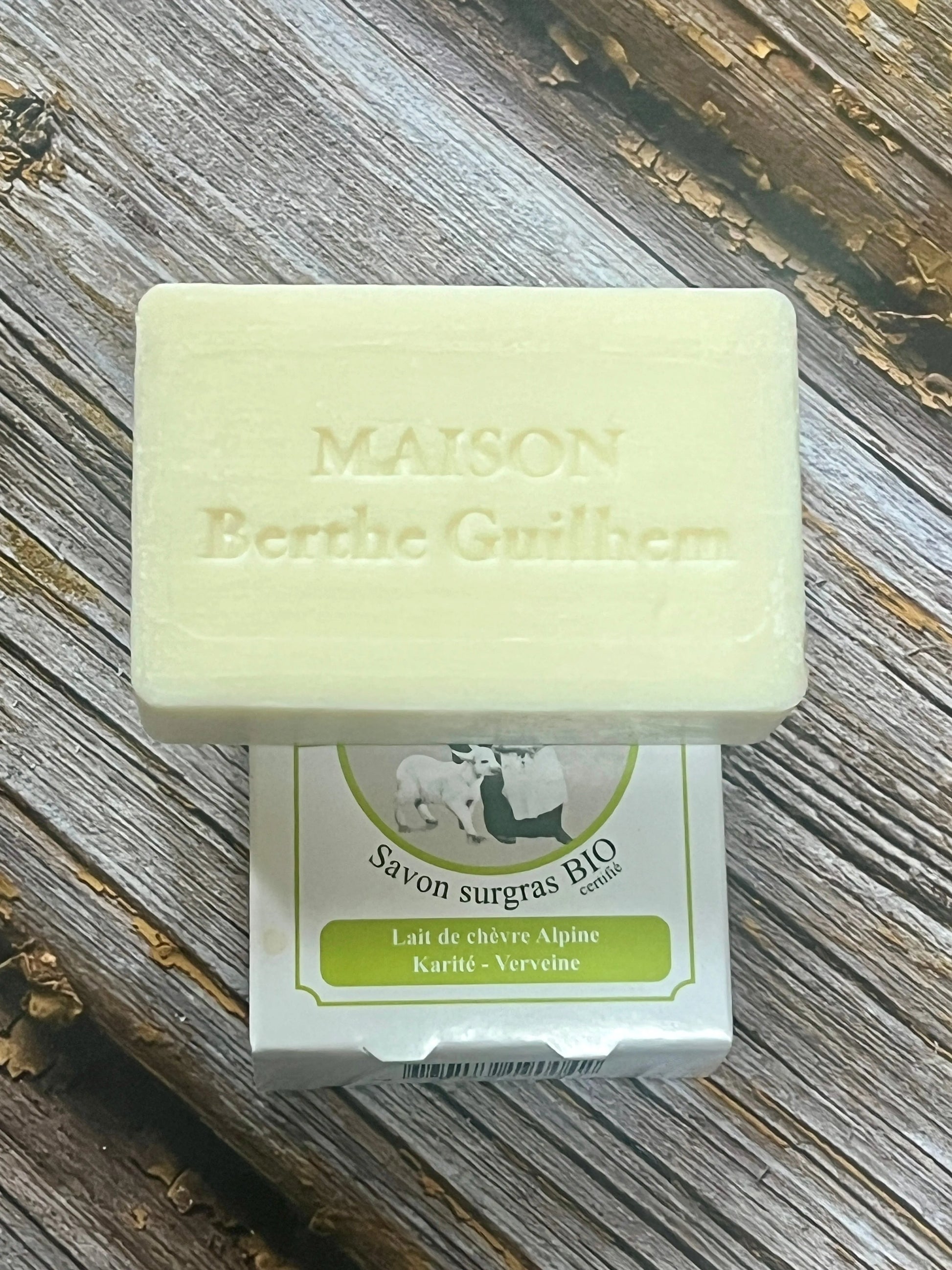 MAISON BERTHE GUILHEM Verbena Oil & Shea Butter  | Organic Alpine Goat's Milk | 100g French Soaps UK