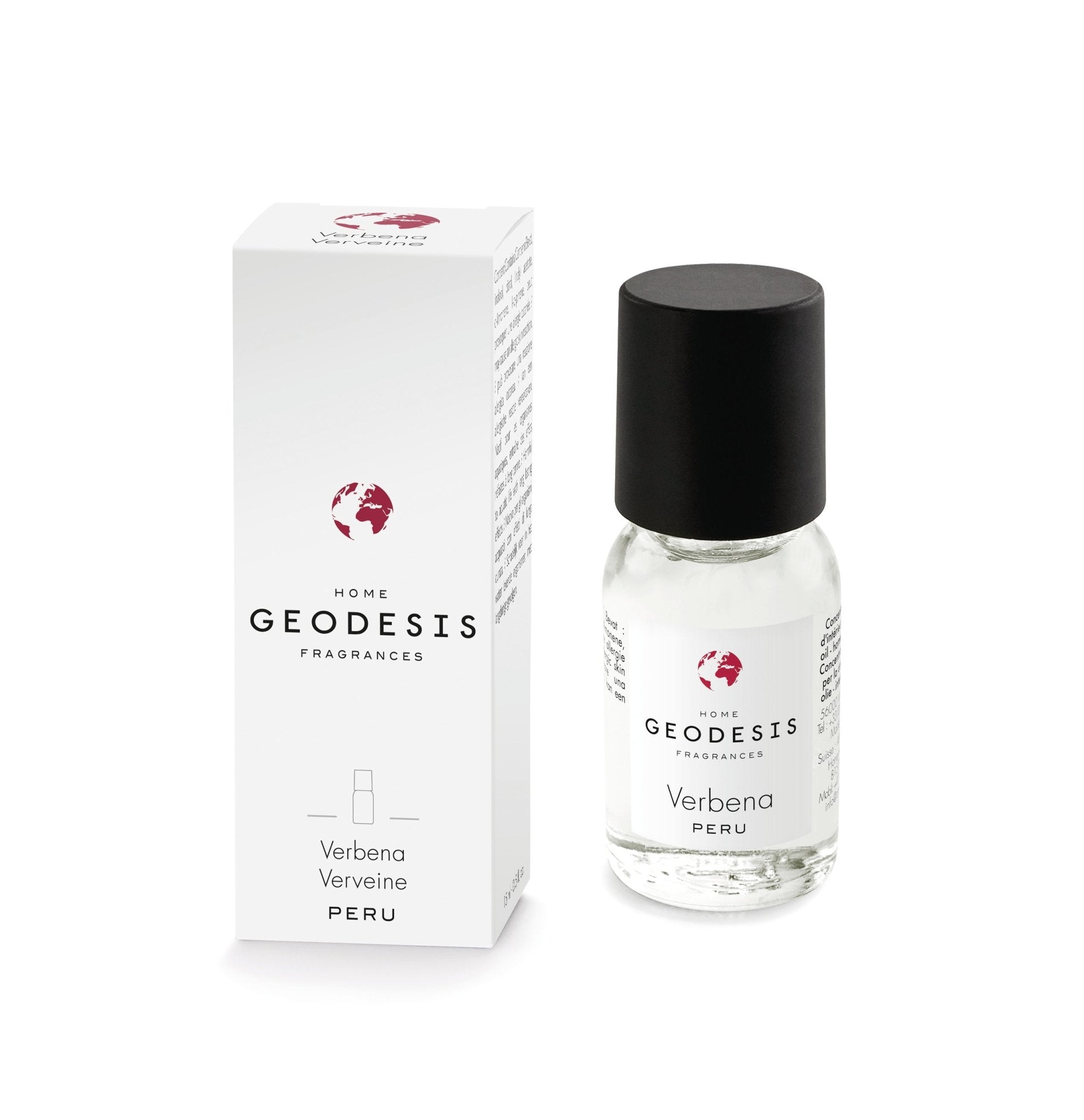 Geodesis Verbena Peru fragrance oil concentrate bottle and packaging on a white background