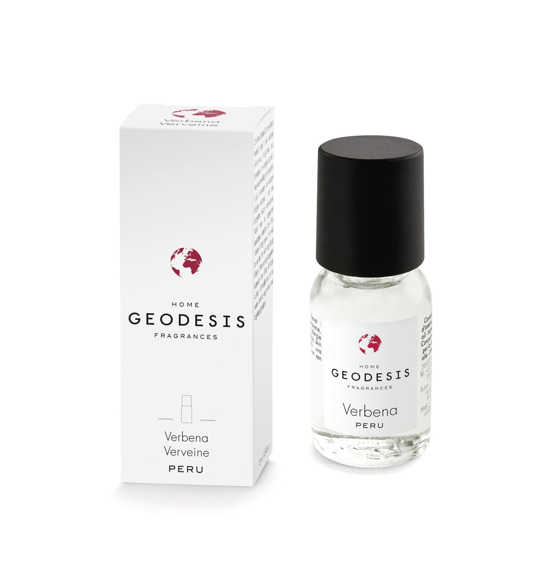 Geodesis Verbena Peru fragrance oil concentrate bottle and packaging on a white background