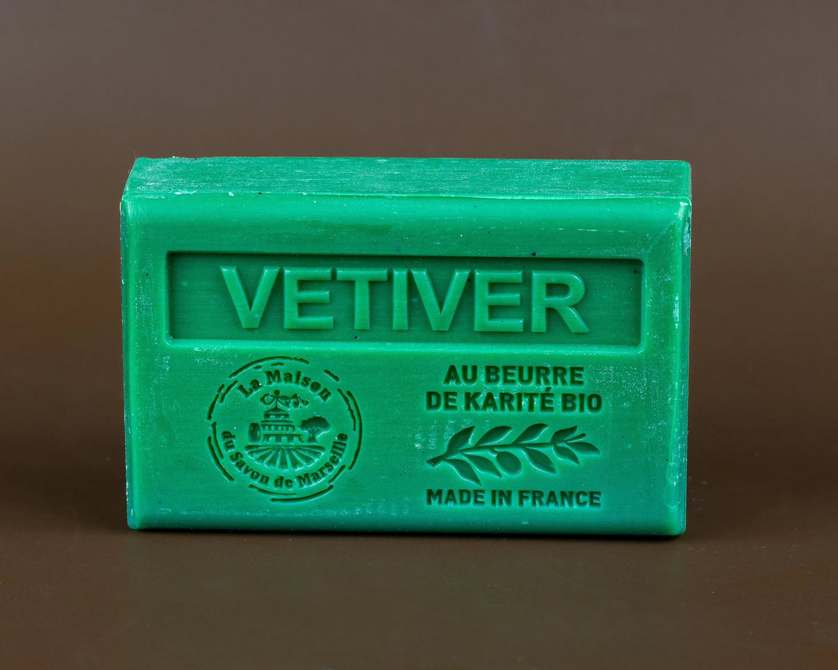 La Maison du Savon de Marseille Vetiver French Soap with organic Shea Butter 125g French Soaps UK
