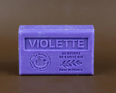 La Maison du Savon de Marseille Violet, French Soap with organic Shea Butter 125g French Soaps UK
