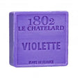 LE CHATELARD 1802 Violet Marseille Soap, 72% Coconut, Olive and Almond Oil, 100g |  PALM FREE French Soaps UK