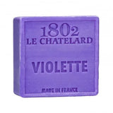 LE CHATELARD 1802 Violet Marseille Soap, 72% Coconut, Olive and Almond Oil, 100g |  PALM FREE French Soaps UK