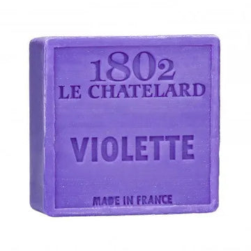 LE CHATELARD 1802 Violet Marseille Soap, 72% Coconut, Olive and Almond Oil, 100g |  PALM FREE French Soaps UK