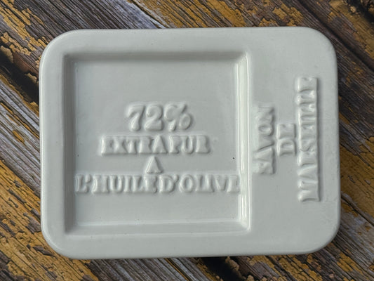 Bastide & Olivier White Ceramic Soap Dish for Marseille Soap Cubes French Soaps UK