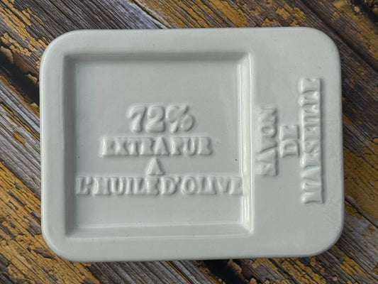 Bastide & Olivier White Ceramic Soap Dish for Marseille Soap Cubes French Soaps UK