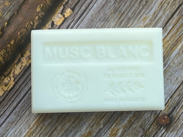 White Musk French Soap with Organic Shea Butter, 125g