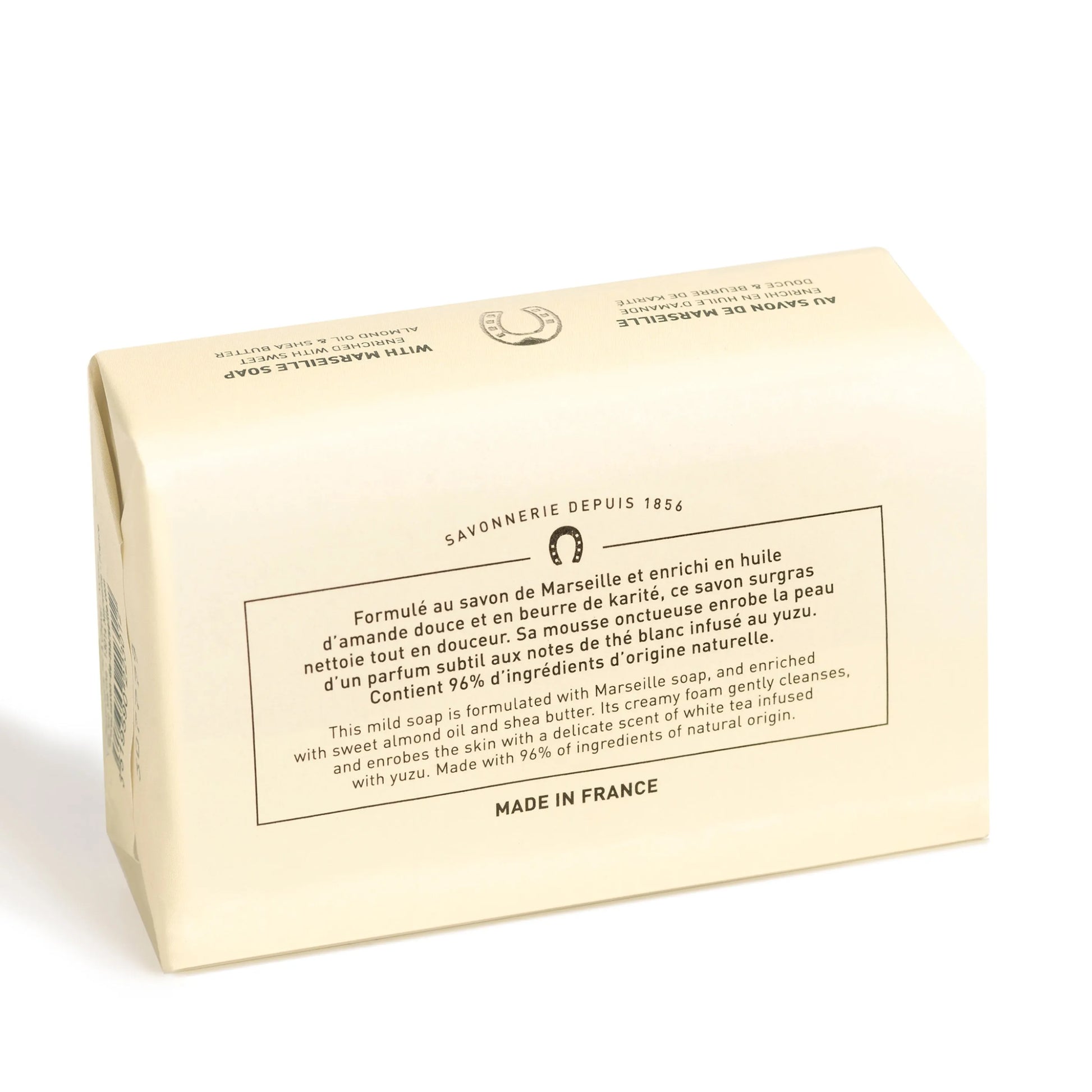 FER A CHEVAL White Tea & Yuzu, Extra Gentle Fragranced Marseille Soap | 125g French Soaps UK