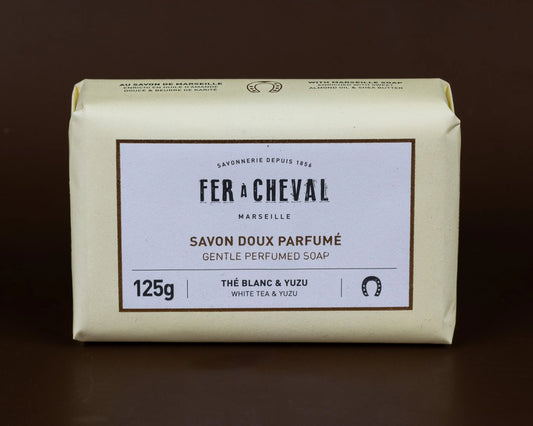 FER A CHEVAL White Tea & Yuzu, Extra Gentle Fragranced Marseille Soap | 125g French Soaps UK