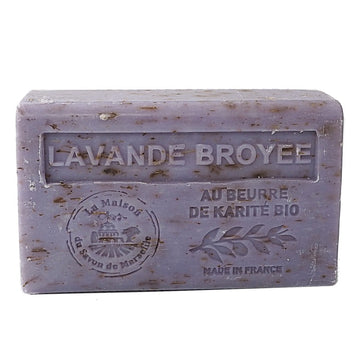 Lavender Flowers Exfoliating French Soap with organic Shea Butter 125g