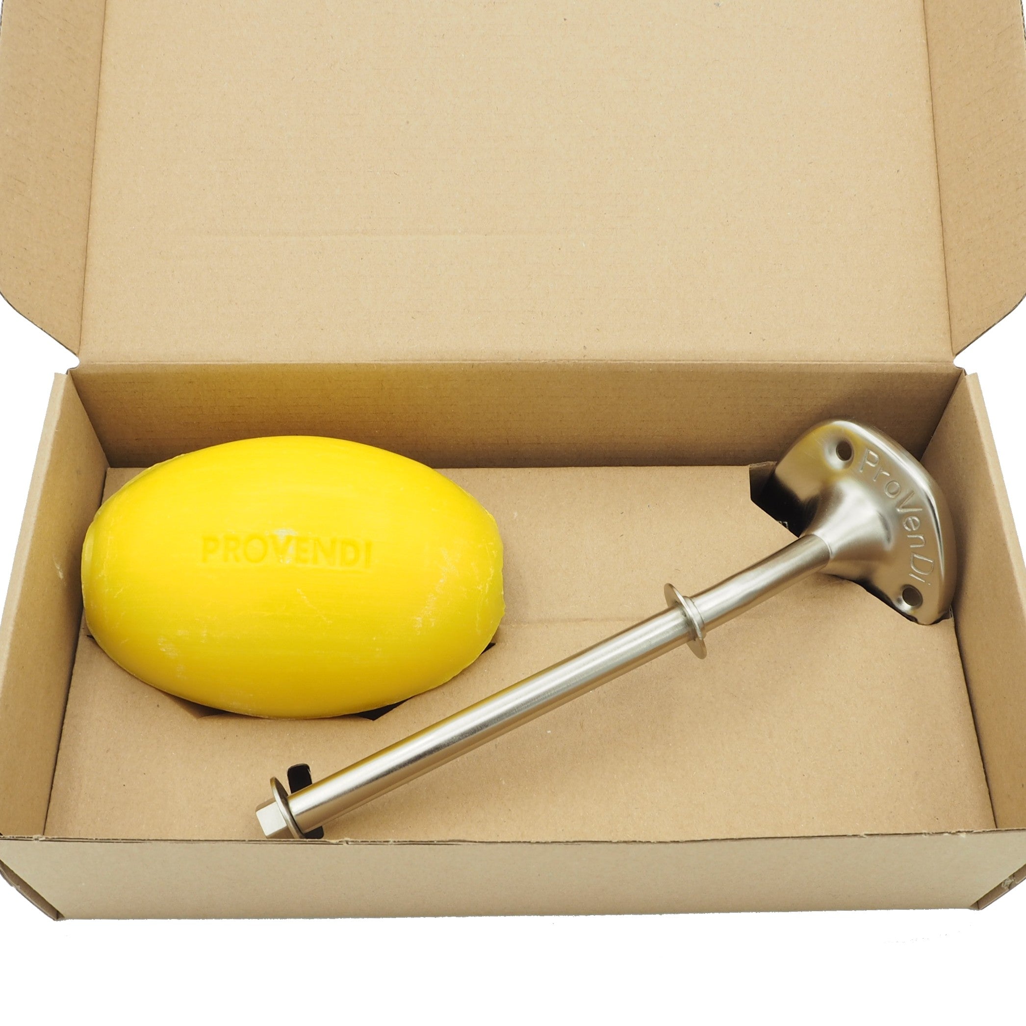 Lemon Rotating Wall Soap - Brushed Steel Wall Arm, by PROVENDI - 0