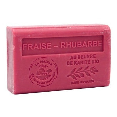 Strawberry and Rhubarb French Soap with organic Shea Butter 125g
