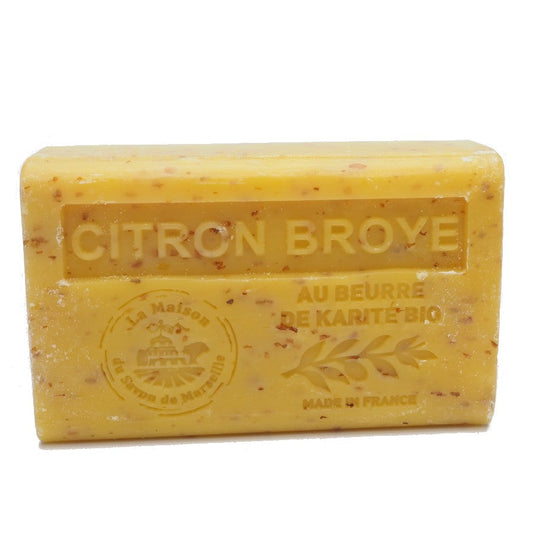 LA MAISON DU SAVON DE MARSEILLE Citron Broye French Soap with organic Shea Butter 125g French Soaps UK